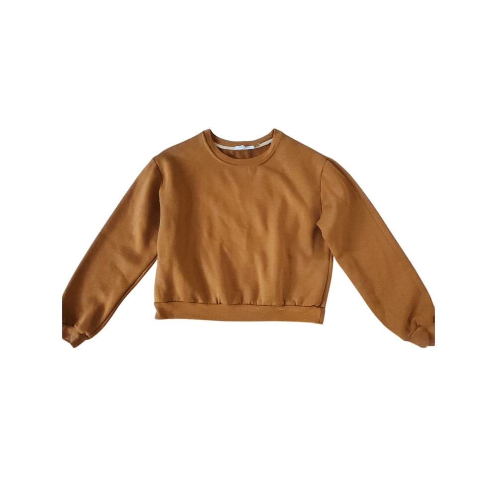 Emerette Women’s Medium Rust Brown Crewneck Sweatshirt Pullover Cozy Fall